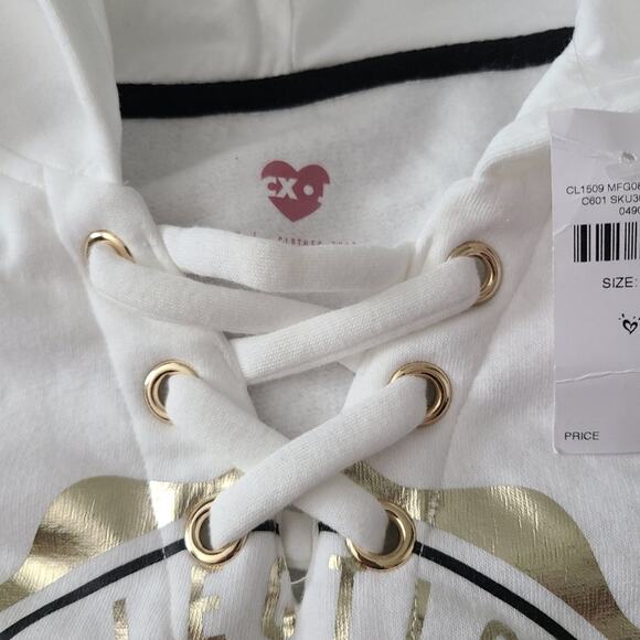 Justice crisscross neck color block hoodie Size 12 - Picture 6 of 10